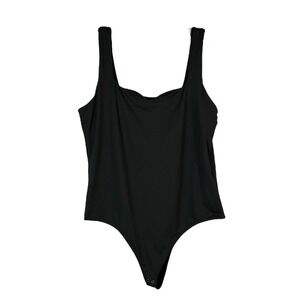 Hollister Black Sweatheart Neckline Bodysuit w/ Shelf Bra & Snap Closure (XXL)